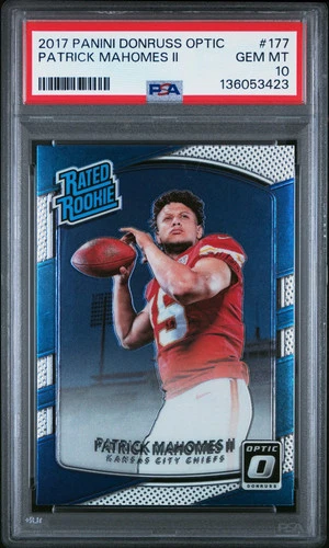 PSA 10 2017 Panini Donruss Optic Patrick Mahomes II Rookie RC #177