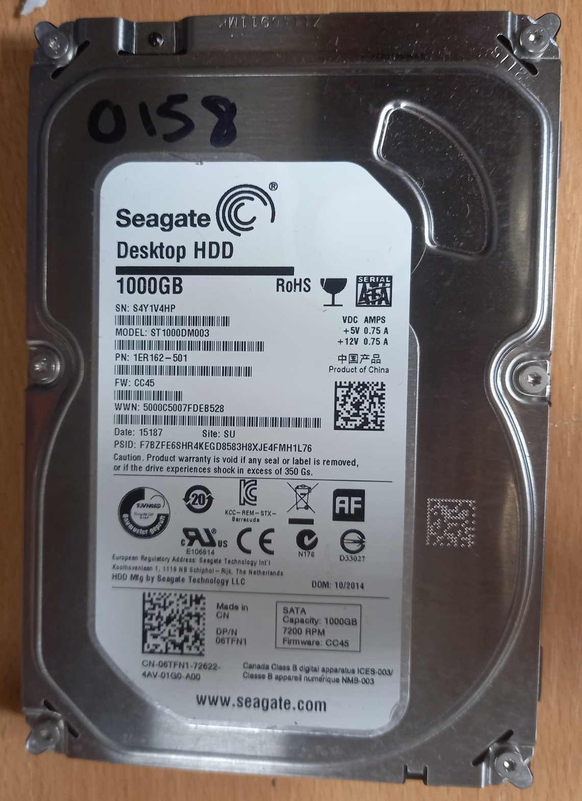 Seagate Desktop HDD (ST1000DM003) Internal HDD 1TB 3.5"" SATA [0158]