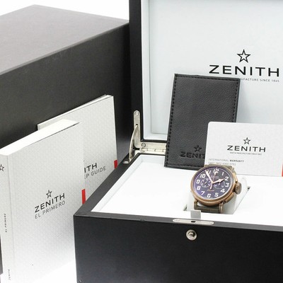 Zenith Pilot Type 20 Automatic 44mm Box Papers Black Chronograph Men's Watch