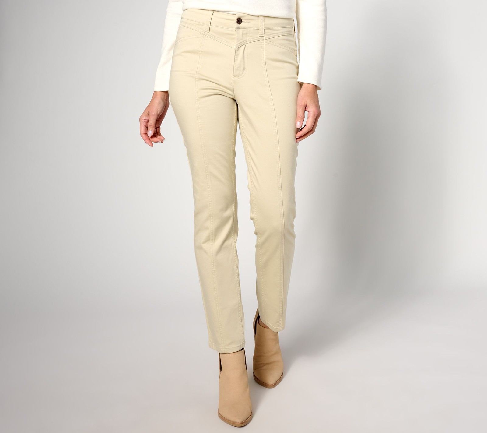 Denim & Co. Women's Pants Sz 4 Canyon Retreat Soft Twill Pant with Brown A636408