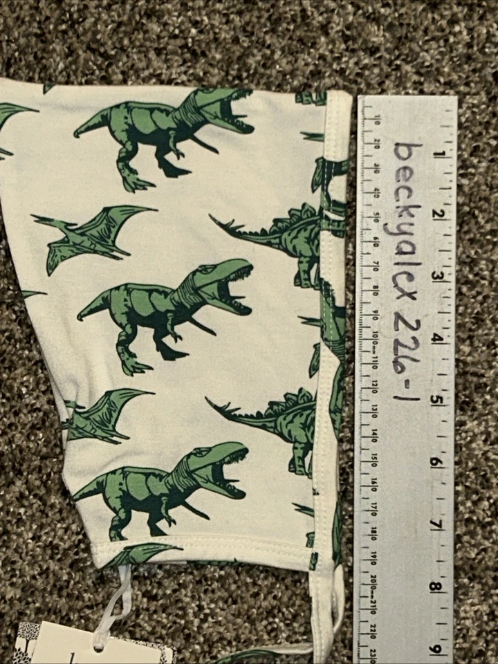 NUEVO Sombrero de Elfo Kate Quinn Viscosa de Bambú Estampado de Dinosaurio 3-6 Meses Foto 4 de 4