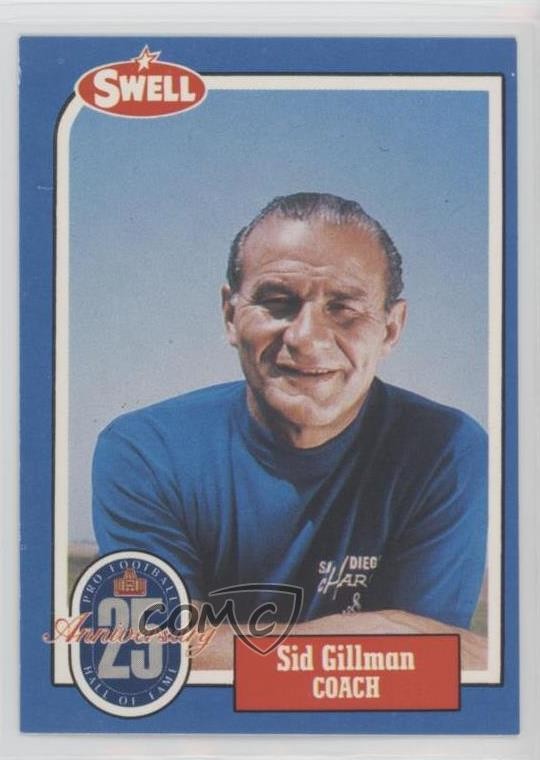 1988 Swell Football Greats Hall of Fame Sid Gillman #44 HOF 2o0