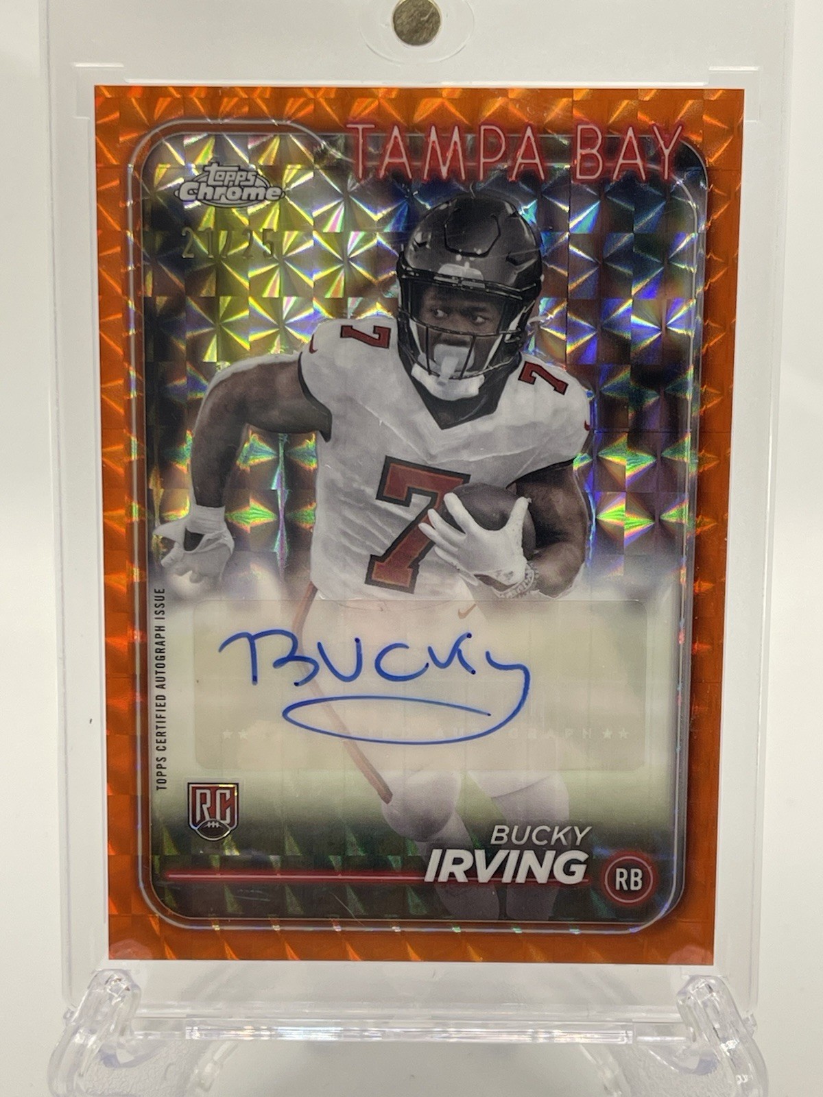 2024 Topps Chrome Bucky Irving Rookie Auto Variation Orange Geometric #’d 21/25