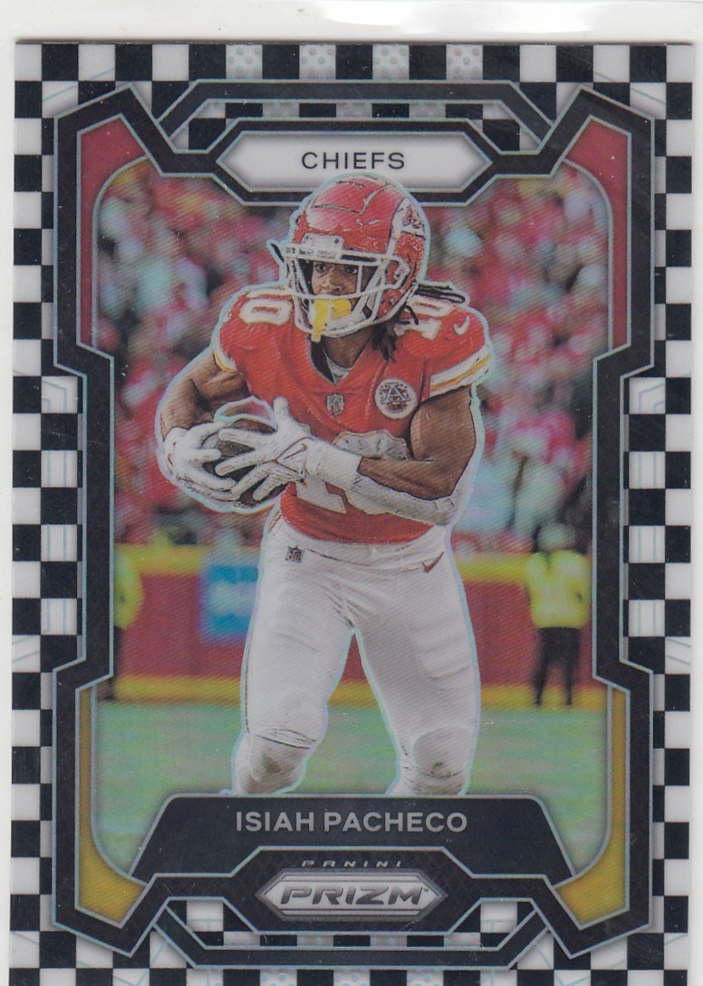2023 Panini Prizm Isiah Pacheco Black & White Checker Board Prizm Chiefs #144 ZK