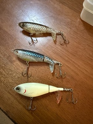 Lot of 3 Bass Fishing Baits: 2 Whopper Ploppers River 2 Sea , 1 Berkley Choppo