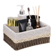 Wicker Storage Basket with Liner, 8.6x6.3x3.7...