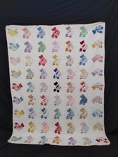 VTG Sunbonnet Sue Cotton Quilt Hand Stitched Girl Pattern Cottagecore Bedspread