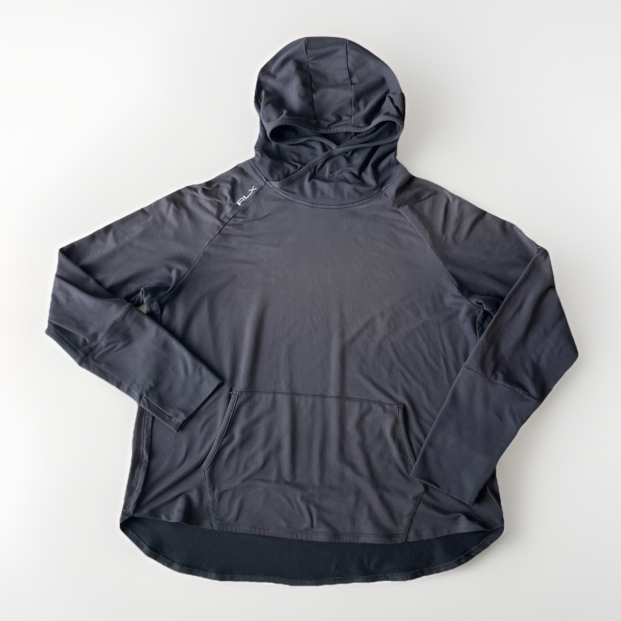 RXL Ralph Lauren Performance Hoodie XL Black Charcoal Wicking Activewear Logo