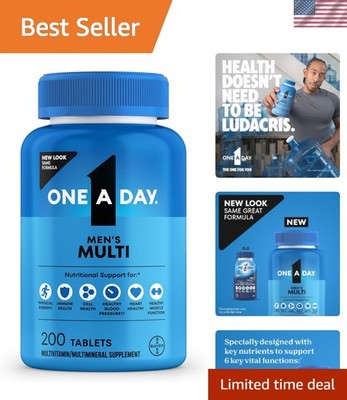 Gluten-Free Men's Daily Multivitamin - 200 Tablets for Immune & Physical Energy