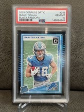 🔥Isaac TeSLAA 2025 Panini Optic Rated Rookie True Black Pandora #/25 PSA 10💎