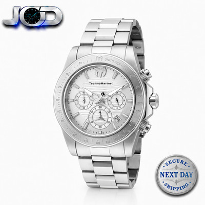 TechnoMarine TM-219000 Chronograph 42mm Men s Stainless Steel Watch New In Box