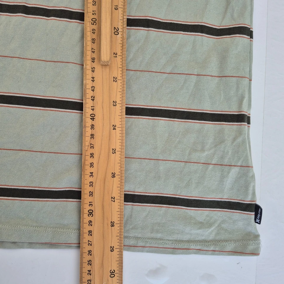 HURLEY T-Shirt Large Green Men's Cotton Blend Striped Short Sleeve — 第 4/4 张图片