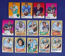 1969-1970 TOPPS FOOTBALL STAR RC HOF LOT OF 14 EX W/NAMATH-UNITAS-SAYERS *370864