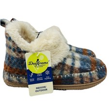 Dearfoams Alpine Moritz Indoor/Outdoor Plaid Fleece Bootie Slipper Size 11 NWT