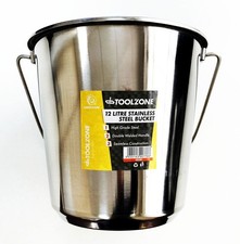 Image of Toolzone 12 Litre Stainless Steel Bucket, Silver