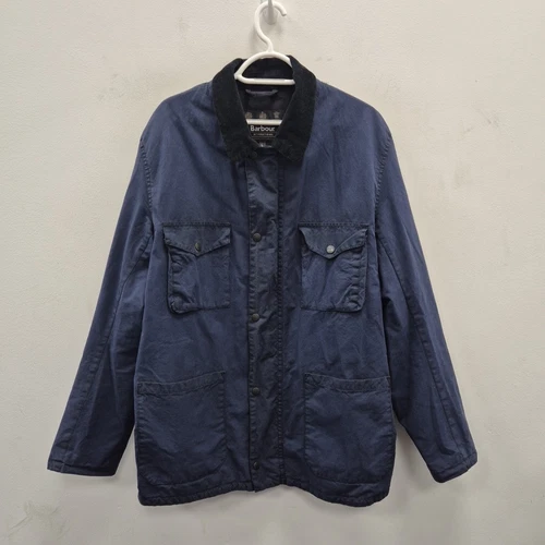 ALEXANDER MCQUEEN Giacca cappotto Barbour X Steve McQueen Lawtell cera impermeabile blu navy taglia large