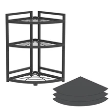 3 Tier 90°Corner Shelf for Kitchen - Space-Saving Spice Rack, Pot & Pan Organ...