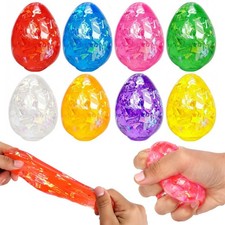 8pcs Easter Egg Stress Balls,Squishy Stress Relief Toys for Easter Basket Stu...