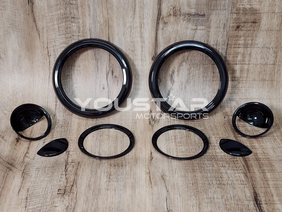 Set of 8x GLOSS BLACK Interior Door panel Trims for MINI R55 R56 R57 R58 R59 JCW - Image 4 of 4