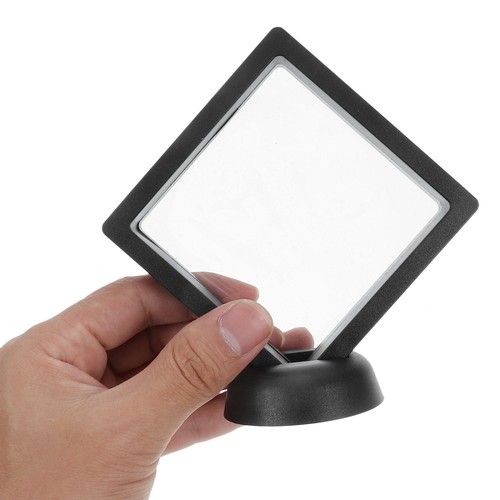 2 Pieces Transparent Display Stand Travel Coin Case Floating Round - Bild 4 von 12