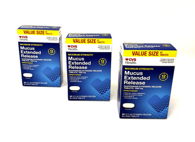 3 pk Mucus Guaifenesin 1200mg 12 Hr Extended Release Tablet 42ct Exp 10/2027