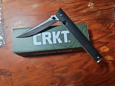 7.63'' CRKT CEO Flipper Pocket Knife # 7096K, Liner lock, Black