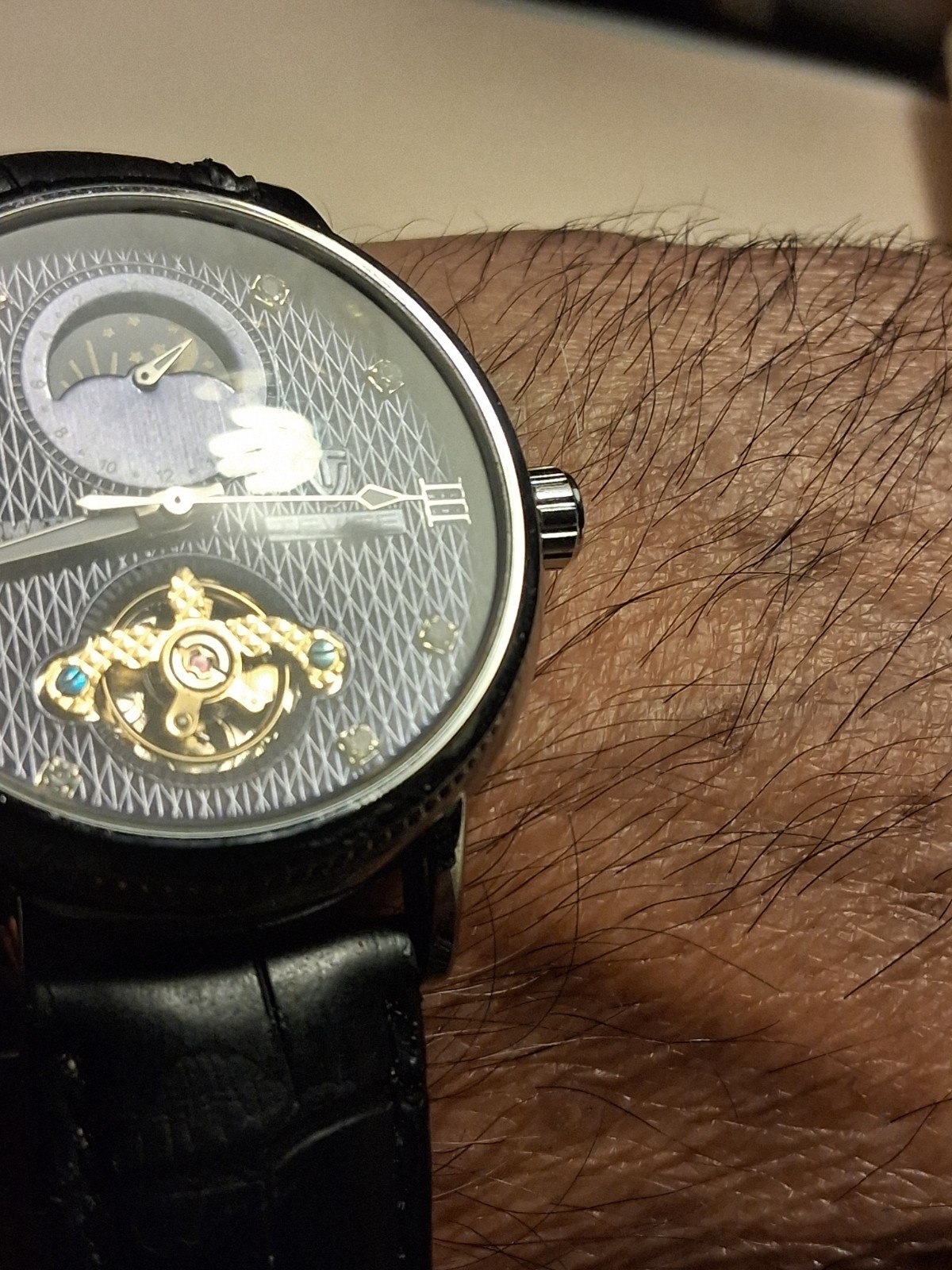 AUTOMATIC Mechanical tevise Watch Moonphase Trans… - image 3