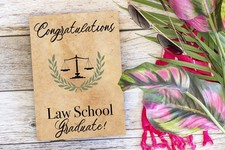 Law School Graduation Card, Multicolor, 5x7 inch, Made in USA, Envelope Included