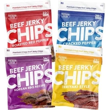 Wicked Cutz Jerky Chips Variety Pack, Up to 28g 1.25 Ounce (Pack of 3) 