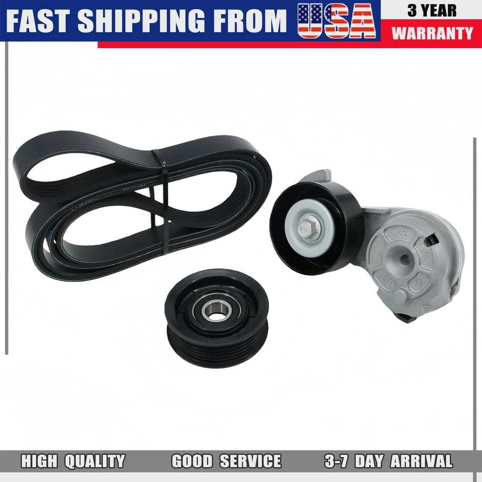 3x Serpentine Belt Drive Component Kit for Lincoln Town Car Ford Crown Victoria Foto 4 de 4