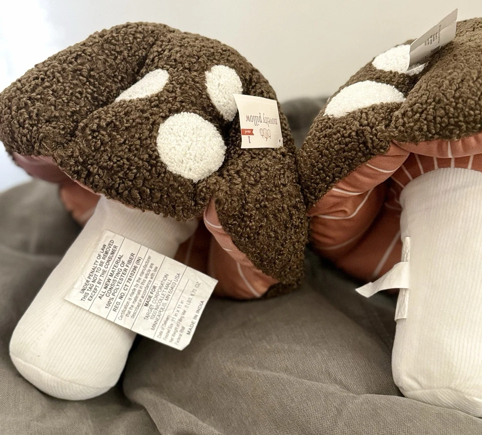 Mushroom Novelty Pillow 11x11 Mushroom Throw Pillow Mushroom Stuffed Pillow - Image 2 of 4