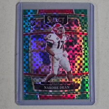 Nakobe Dean 2022 Panini Select Draft Picks Green Squares Prizm Rookie Card RC NM. rookie card picture