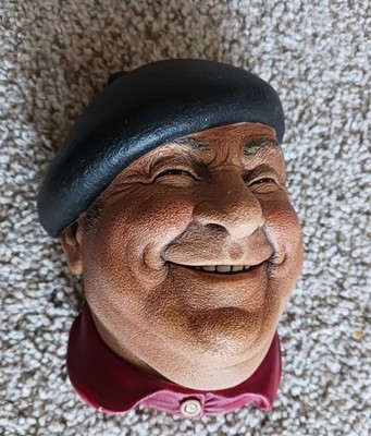 Vintage 1971 Pierre Chalkware Head Wall Hanging Bossons Congleton England 