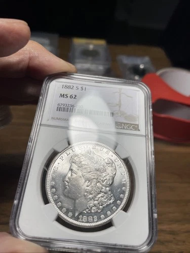 1882 S Morgan Dollar NGC MS 62 Pure White Flashy PQ++