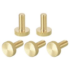 Knurled Thumb Screws, M6x16mm Flat Brass Bolts Grip Knobs Fasteners 5Pcs