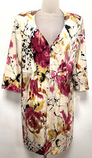 New! Artigiano Uk16 Cream Rose Print Cotton/silk-blend Occasion Wear Jacket