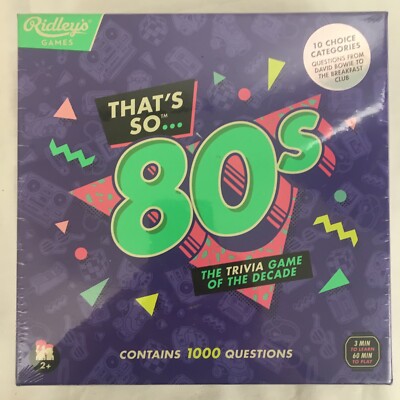 That's So 80s The Trivia Game of the Decade 1000 Trivia Questions by Ridley's