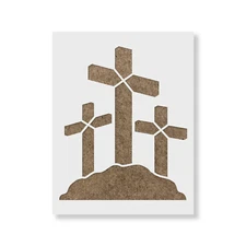 Three Crosses Stencil - Durable & Reusable Mylar Stencils