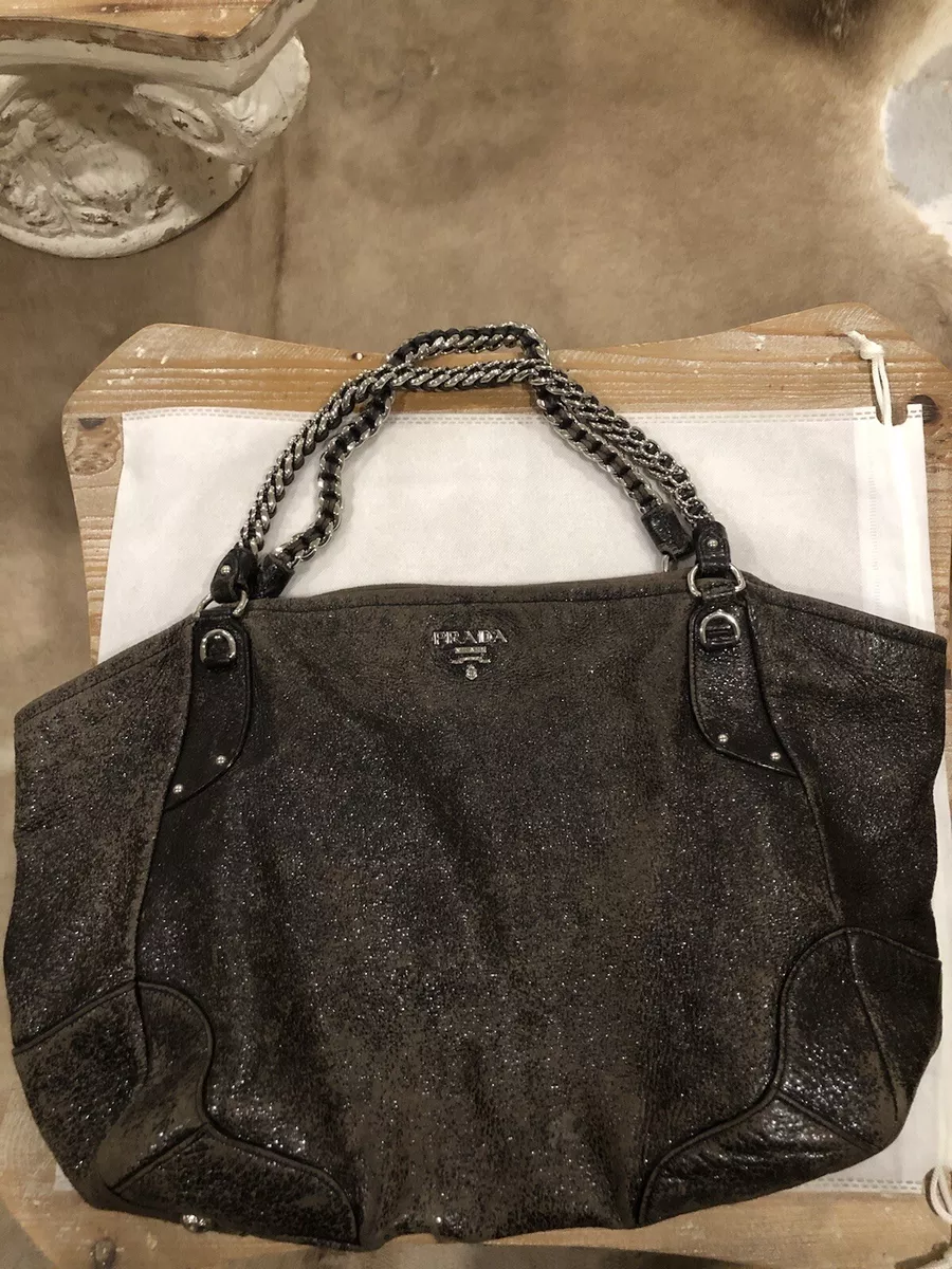 Prada Cervo Lux Chain Large Tote, Prada Handbags