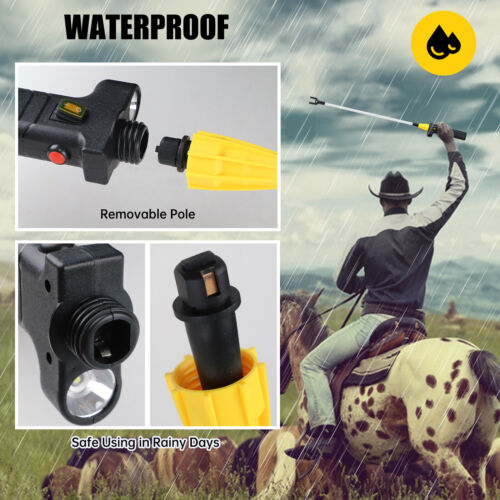 12000V Rechargeable Electric Livestock Cattle Pig Prod Handle Stock Prodder Farm - Picture 3 of 8