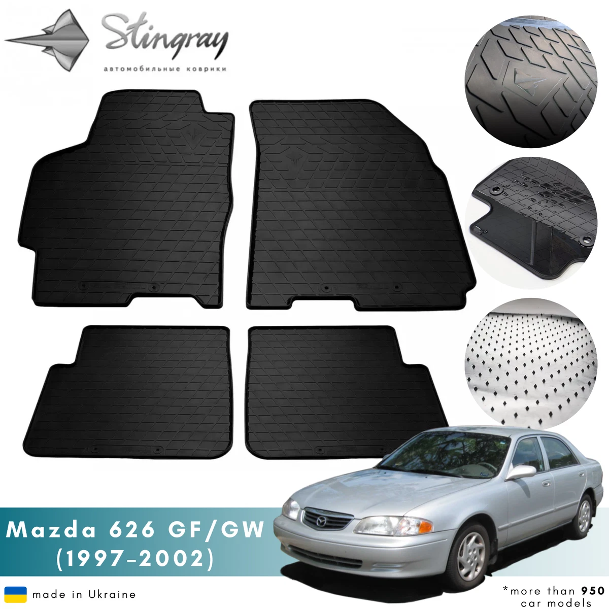 Car Floor Mats for Mazda 626 GF GW 1997 2002 All Weather Rubber