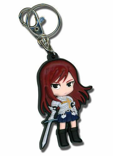 Fairy Tail Authentic Anime PVC Keychain Titania SD Erza Scarlet #5101 *NEW* - Picture 1 of 1