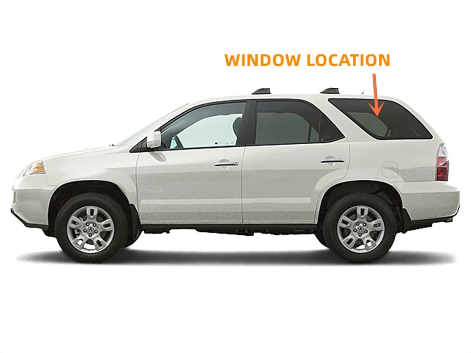 Vidrio de ventana de cuarto izquierdo/conductor privacidad sin calefacción para Acura MDX 2001-2006 Foto 2 de 3