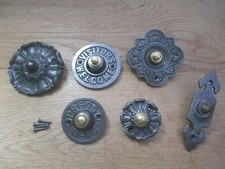 DOOR BELL PUSH BUTTON Cast iron Vintage Victorian wired Front Door Chime Press