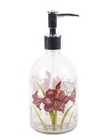 Cypress Home Glass Soap Pump Dispenser Floral&butterfly 17 Oz. Petunia on sale Cypress Home Glass Soap Pump Dispenser Floral&butterfly 17 Oz. Petunia on sale