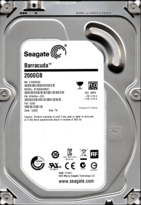 Seagate ST2000DM001 P/N: 9YN164-570 F/W: CC9C 2TB TK Z1E | eBay