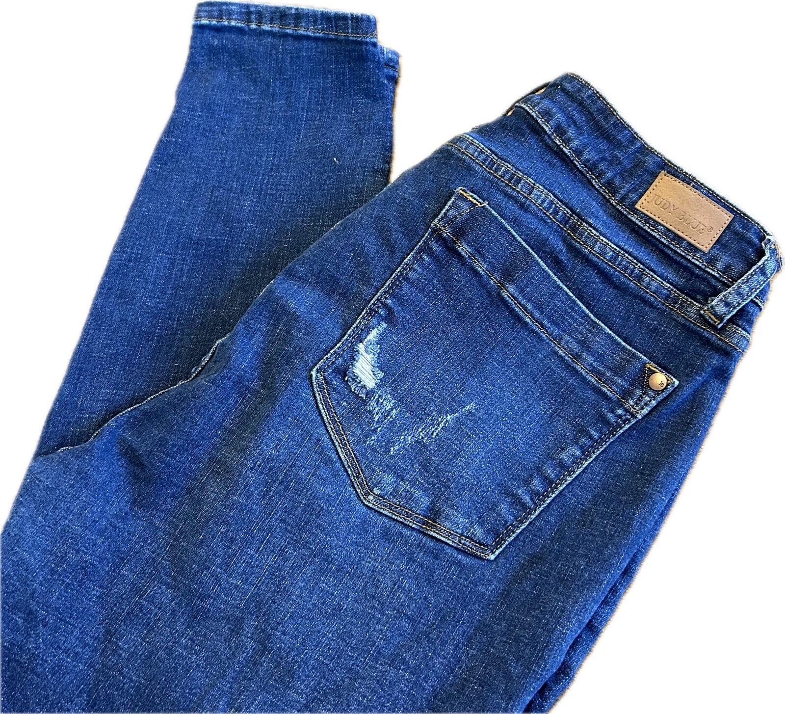 Judy Blue Jeans Womens 15/32 Blue Skinny Fit Denim Stretch Button Fly