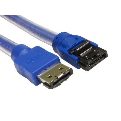 SATA auf eSATA v3 Datenkabel blau 1,5m oder 3m 6gb eSATA rund