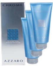 Chrome By Azzaro For Men Combo Pack: Hair and Body Shampoo 30oz (3x10oz) New