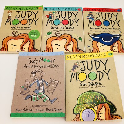 Lot of 5 Judy Moody Paperback Books 1,3,6,7,9 by Megan McDonald Peter ...